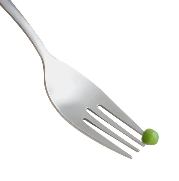 Pea on fork — Stock Photo, Image