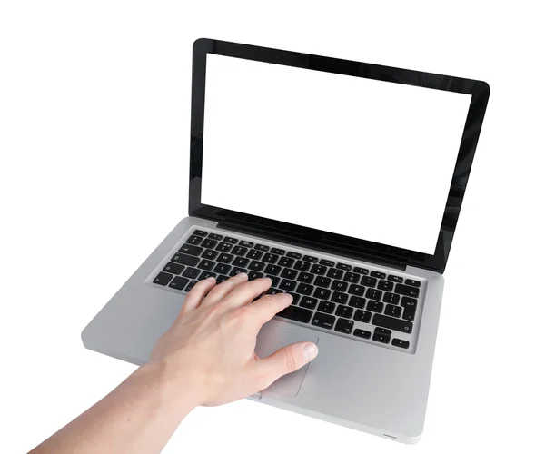 Typing on laptop — Stock Photo, Image