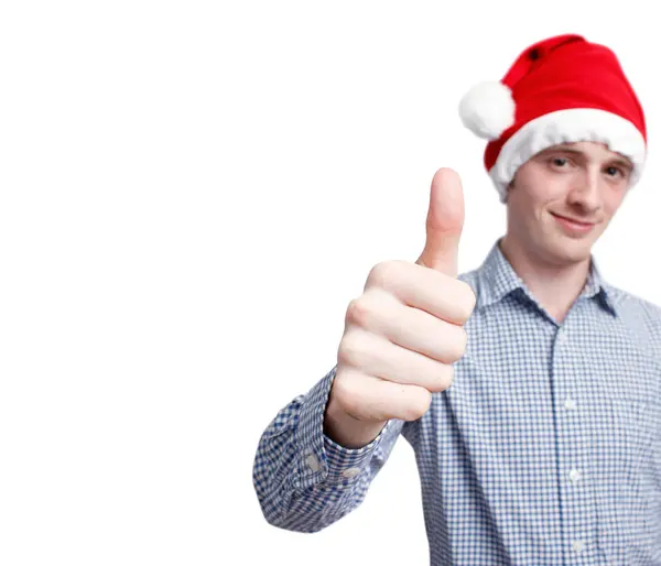 圣诞老人竖起大拇指 — 图库照片