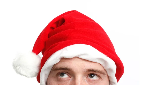 Noel Baba şapkası olan adam — Stok fotoğraf