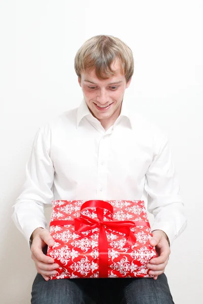 stock image Man with present