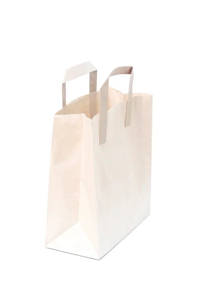 Um saco marrom isolado em branco — Fotografia de Stock