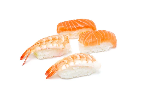 Crevettes et saumon nigiri — Photo