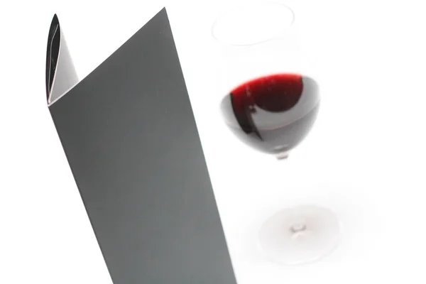 Menü ve kırmızı şarap — Stok fotoğraf