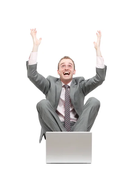 Ecstatic business man — Stock Photo, Image