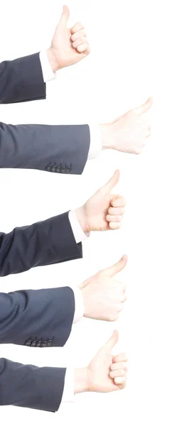 Business men with thumbs up — Stock Photo, Image