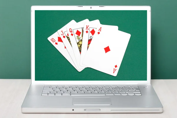 Онлайн покер — стоковое фото