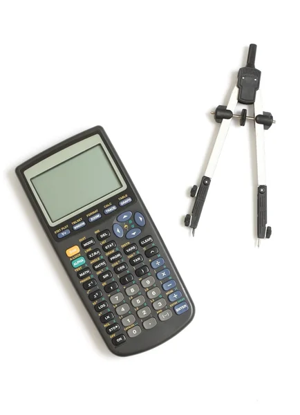 Калькулятор и инструмент круга — стоковое фото
