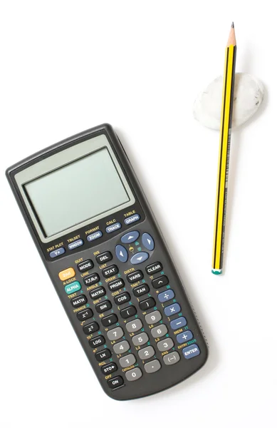 Calculatrice et crayon — Photo