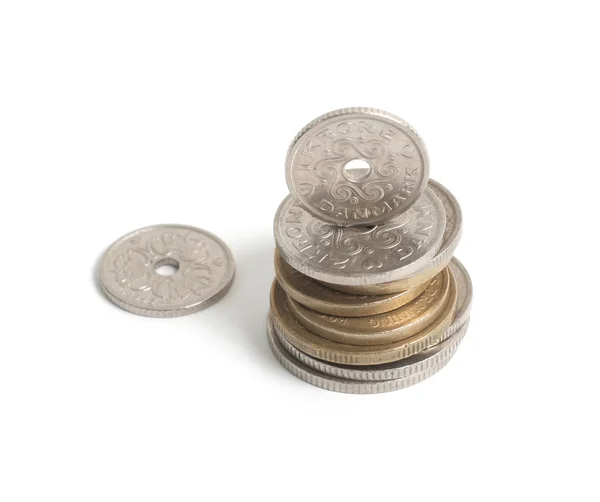 Duńskie monety — Zdjęcie stockowe