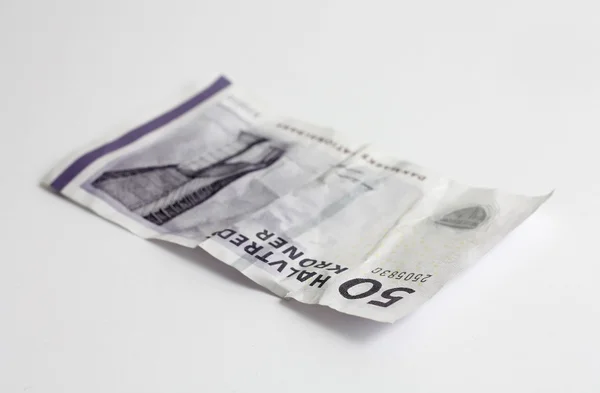 Monedas danesas y un billete — Foto de Stock