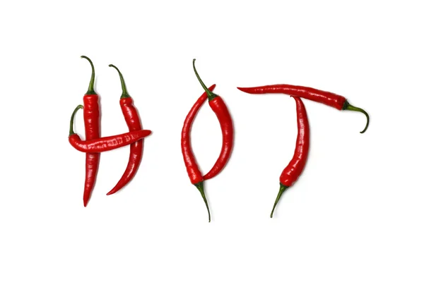 Chilis stavning varm — Stockfoto