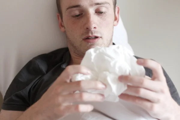 A man with the flu — Stock Photo, Image