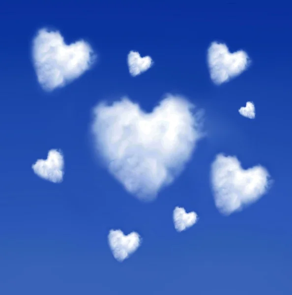 Heartshaped bulutlar — Stok fotoğraf