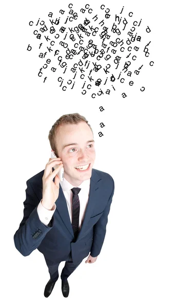 Affärsman talar i mobiltelefon — Stockfoto