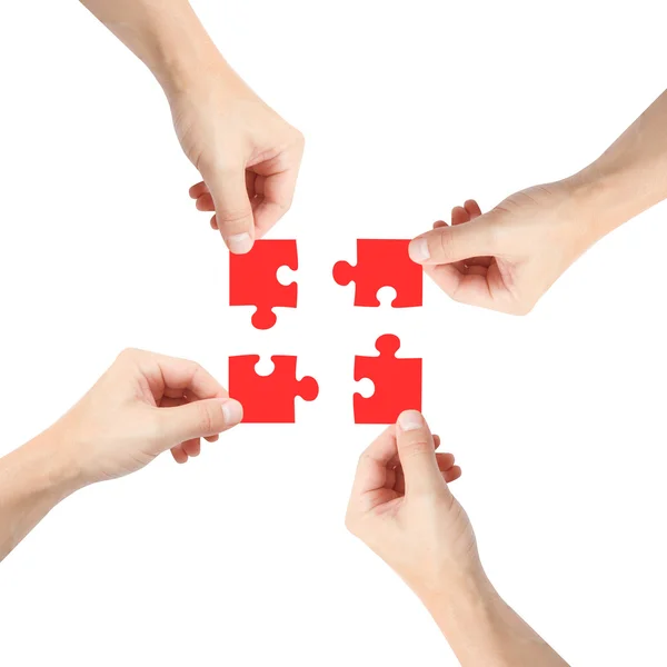 Solving a puzzle — Stock Photo, Image