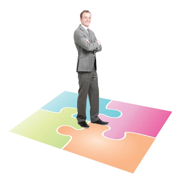 Solving a puzzle — Stock Photo, Image