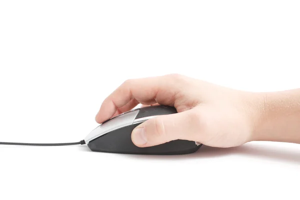 Hand on mouse — Stock Photo, Image