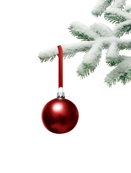 Weihnachtsbaum mit Christbaumkugel — Stockfoto