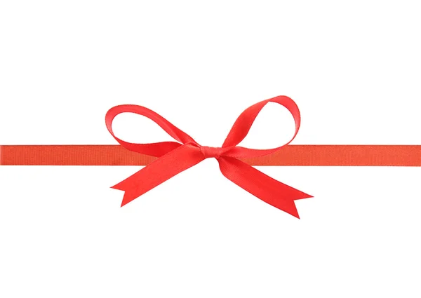 Beautiful red ribbon and bow — Stock Photo, Image