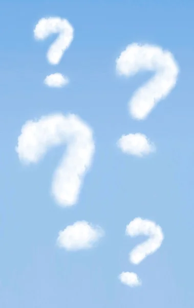 Frågetecken i himlen — Stockfoto