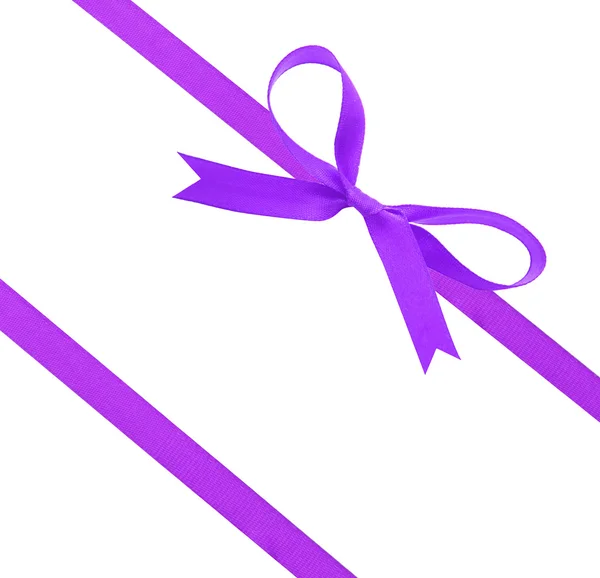 Purple christmas ribbon and bow — Stock Photo, Image