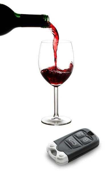 Alkol ve araba anahtarları — Stok fotoğraf