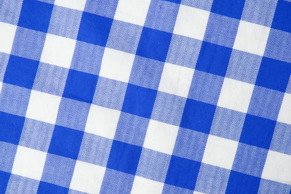 蓝纺织方格布式背景 — 图库照片