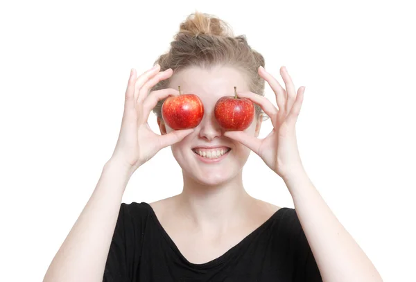 stock image A girl with apples