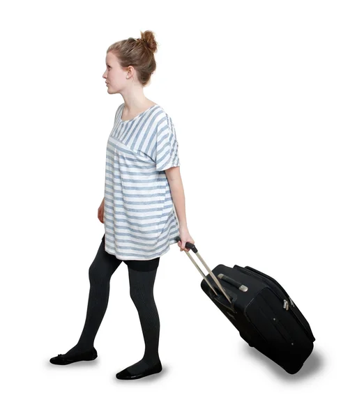 Girl with briefcase — Stock Photo, Image