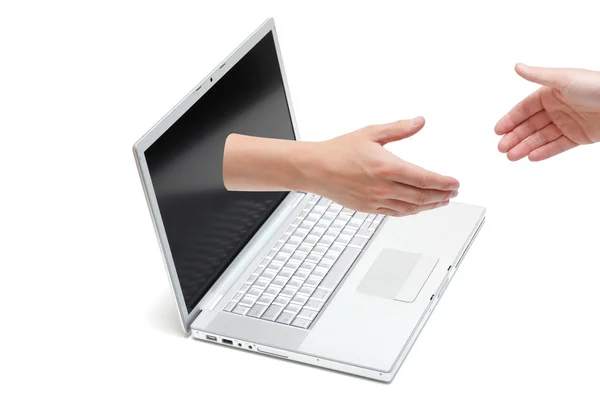 Handshake en línea — Foto de Stock