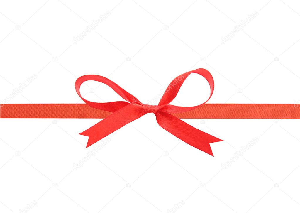 Beautiful red ribbon and bow