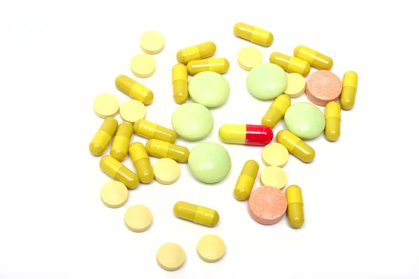 Pills on a white — Stock Photo, Image