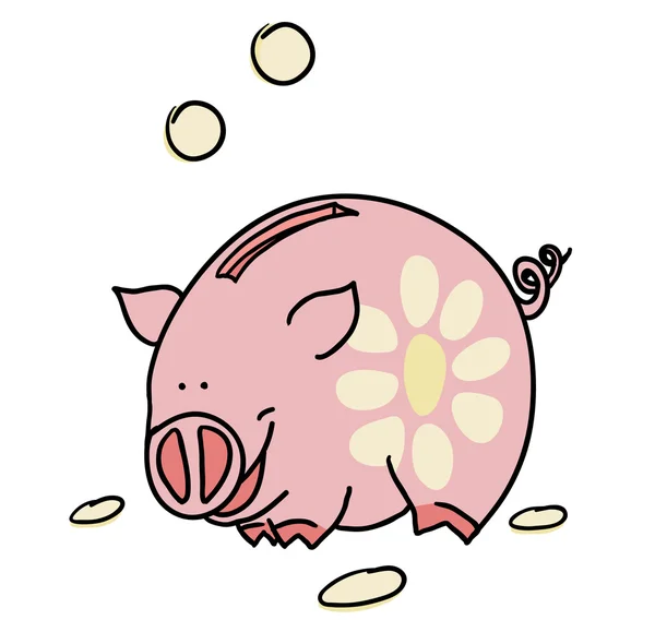 Piggy bank - Stok Vektor