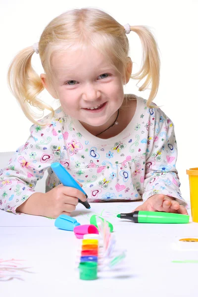 Klein kind tekenen — Stockfoto