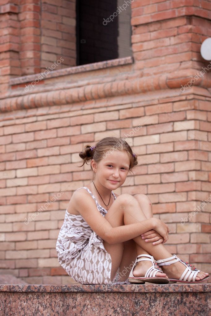 Girl Lying On A Stairs Stock Photo By Azgek