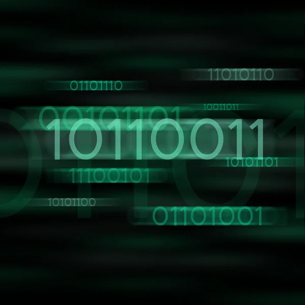 Green blurred binary code — Stock Photo, Image
