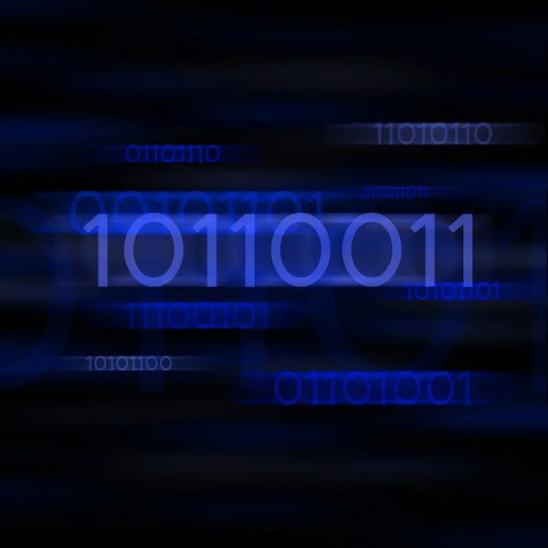 Código binário azul desfocado — Fotografia de Stock