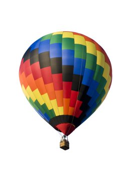 Colorful hot-air balloon on white clipart