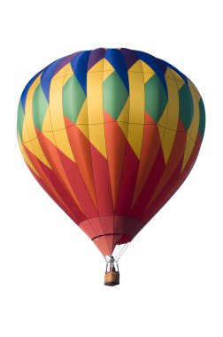 Colorful hot-air balloon against white clipart