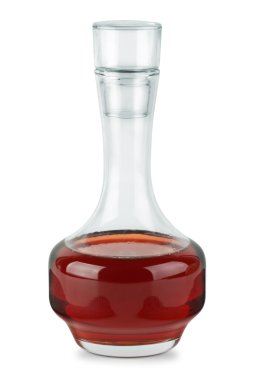 Small decanter with red wine vinegar clipart