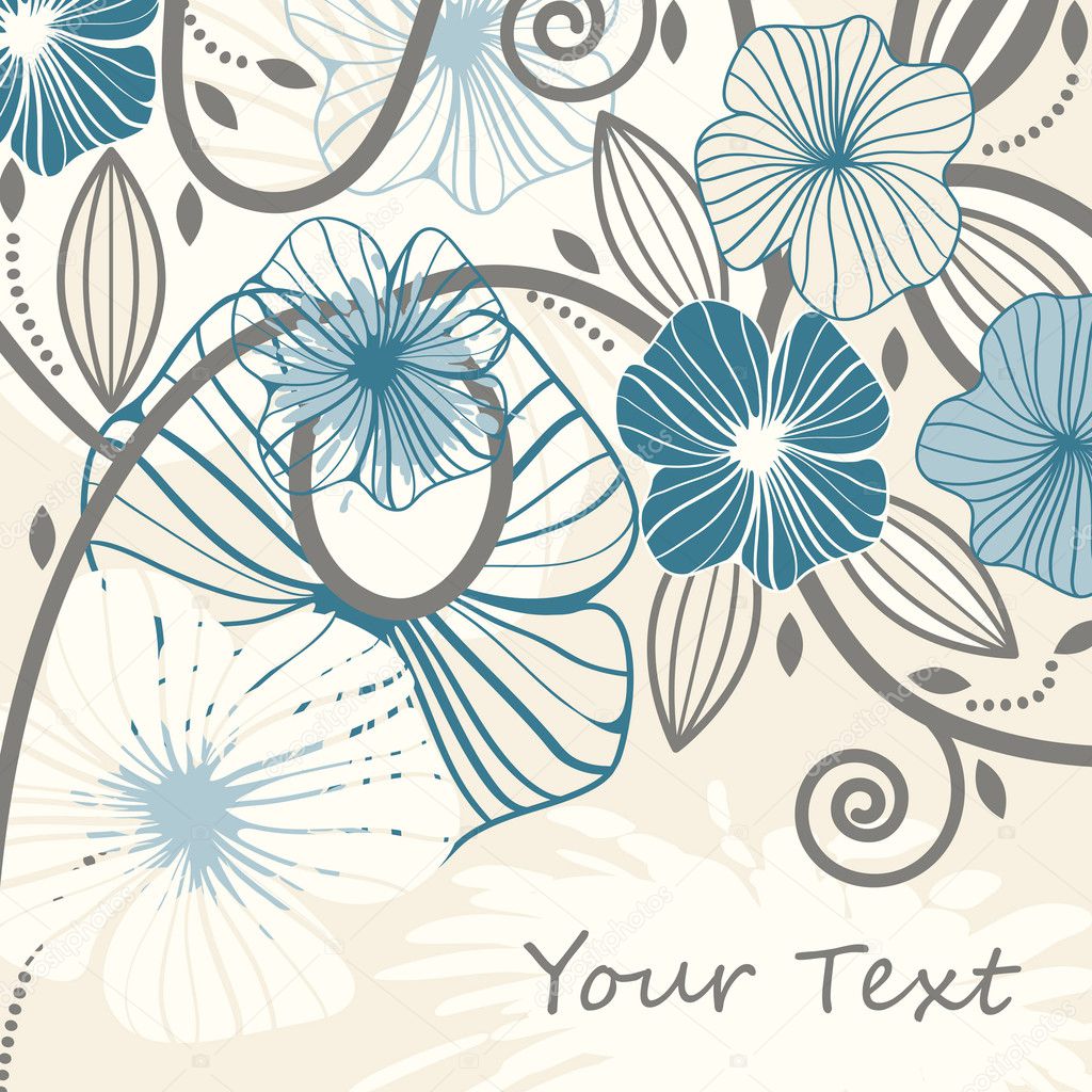 background with abstract flowers and blots