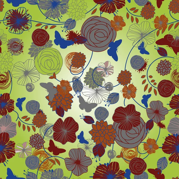 Бесшовный абстрактный цветочный фон — стоковый вектор