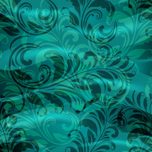Motif floral vectoriel printemps sur bleu — Image vectorielle