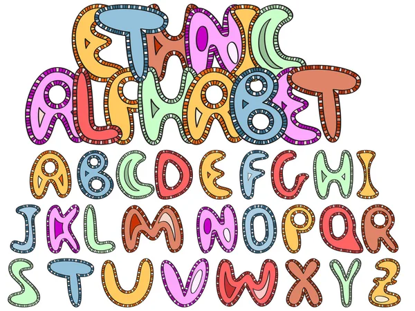 Vector etínico alfabeto latino — Archivo Imágenes Vectoriales