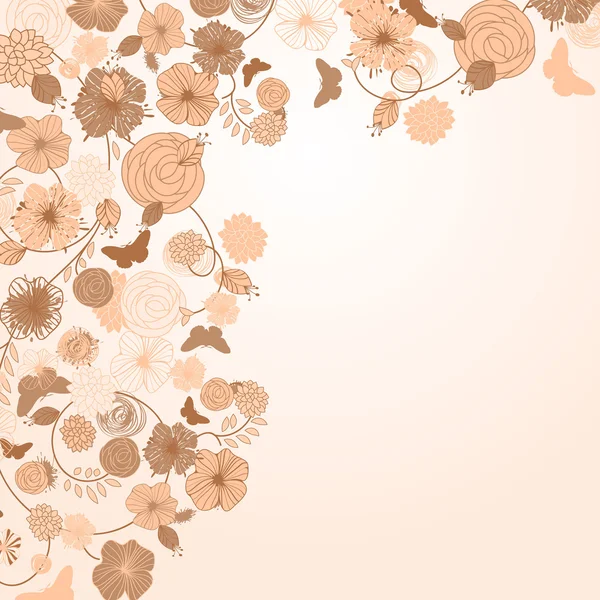 Vektor abstrakt floral bakgrund med plats för din text — Stock vektor