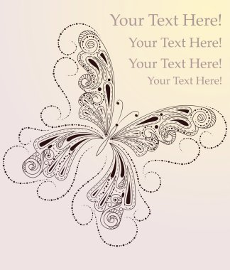 vector greeting card with butterfly and place for your text clipart