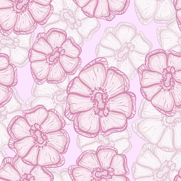 用抽象的樱花鲜花矢量无缝背景 — 图库矢量图片