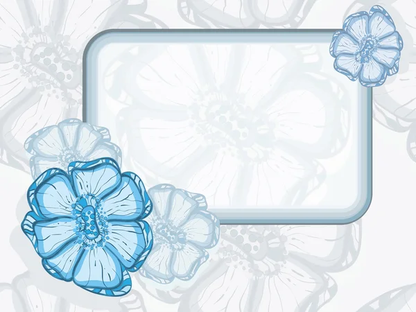 Cadre vectoriel avec des fleurs abstraites sur fond sans couture — Image vectorielle