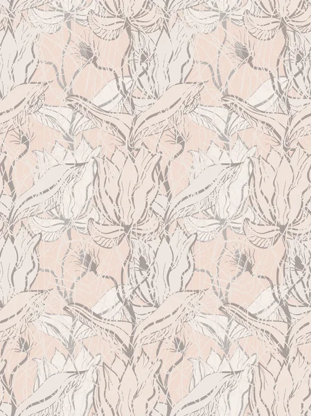 Vektor nahtlosen Hintergrund mit abstrakten Blumen, Grunge-Stil — Stockvektor